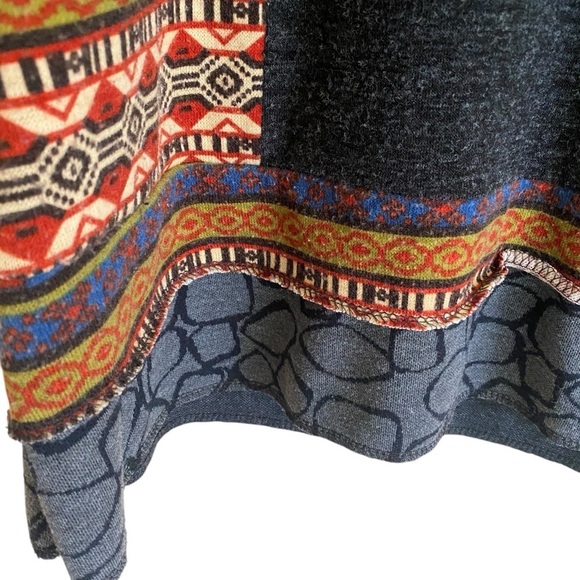 ADORE Knit Dress Aztec Coastal Cowgirl Patchwork Long Sleeve Southwest Large - Picture 6 of 12